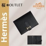 【エルメス】入手困難☆短い折りたたみ財布 希少な入荷☆黒