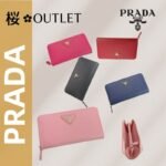 【プラダ】三角ロゴが光る 定番ジッパー長財布 上品な定番モデル