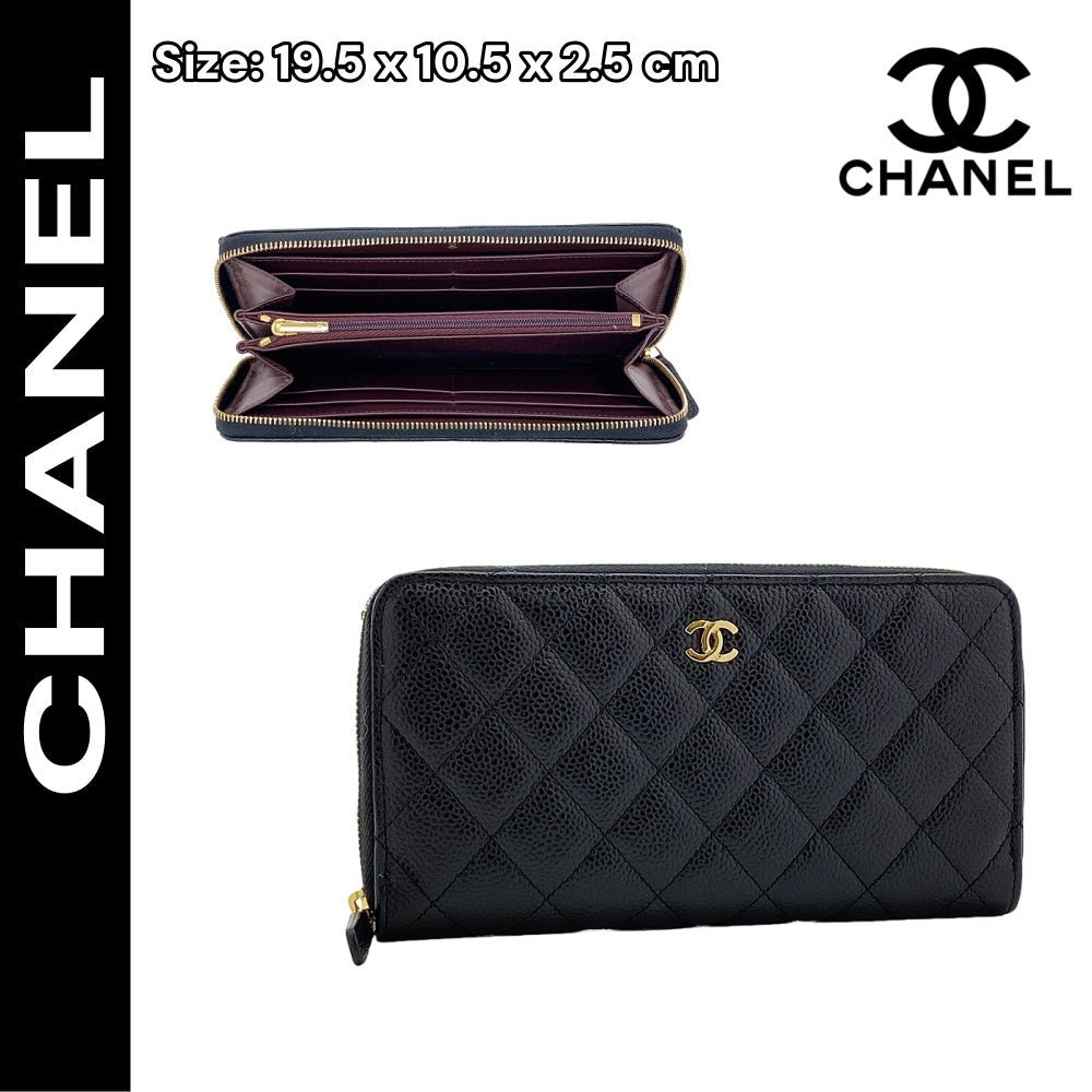 344.jpg 【シャネル】クラシックロングジップウォレット★キャビアXゴールド金具 - 画像 (1)