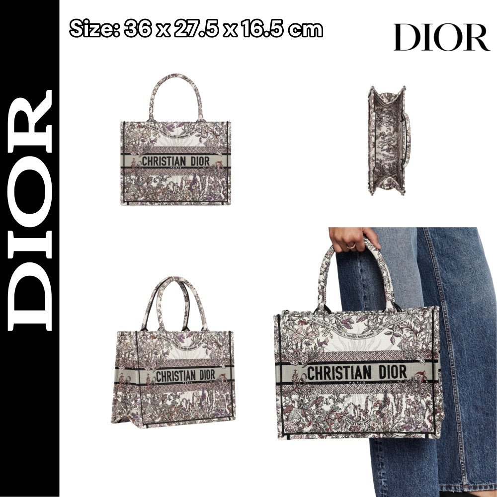 360_7e7b37e1-01e4-4a0d-8617-2fe2f5db423d.jpg 【ディオール】華やかでエレガント☆ Book Tote バッグ ミディアム - 画像 (1)