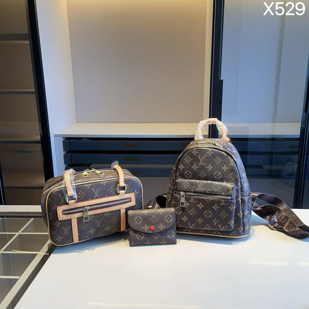 VV-3IN1-SJTSQB-RBBROWN_1_2b8fd17e-58bd-4c29-9a1b-913a84bfe863.jpg 【ルイ・ヴィトン】3点セット★定番リュックサックとトレンドのショルダーバッグ、さらに話題のミニ財布付き♪ - 画像 (1)
