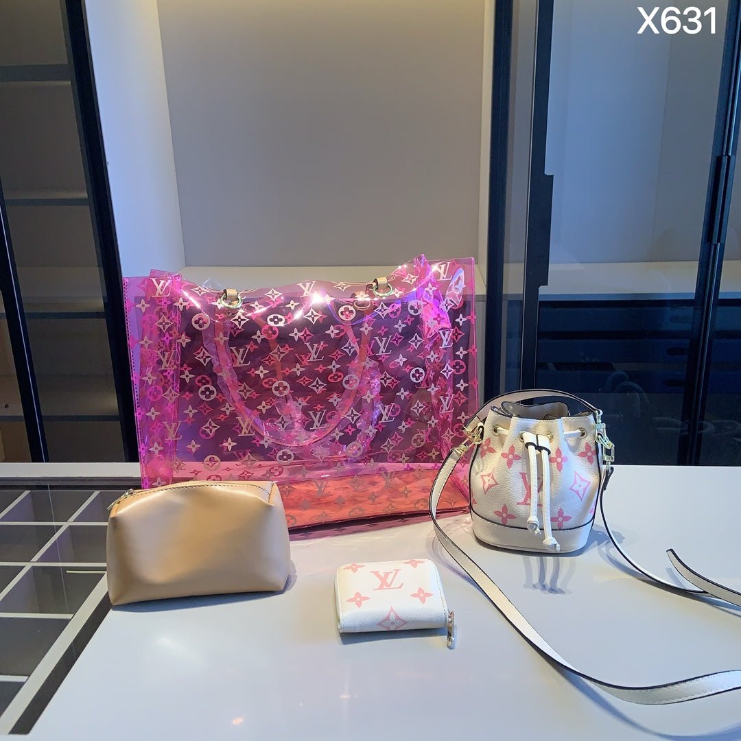 VV-4in1-GDQB-PINK_1-1.jpg 【ルイヴィトン】☆新作ジェリーシリーズ 4点セット|超大容量+ミニバケツバッグ|今すぐゲット! - 画像 (1)